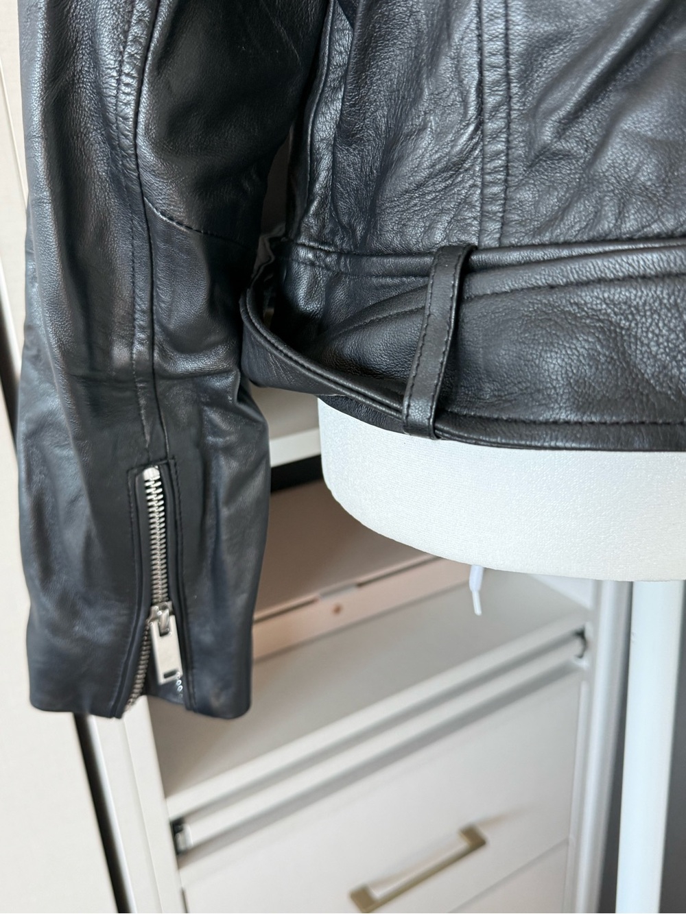 Zara Black Moto Faux Leather Biker Jacket - Picture 8 of 11
